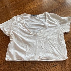 White Brandy Melville cropped tee